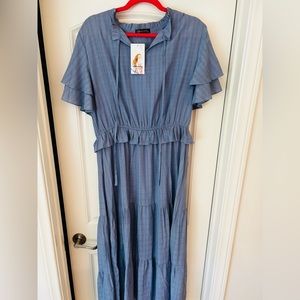 Blue peasant/ Prairie style dress